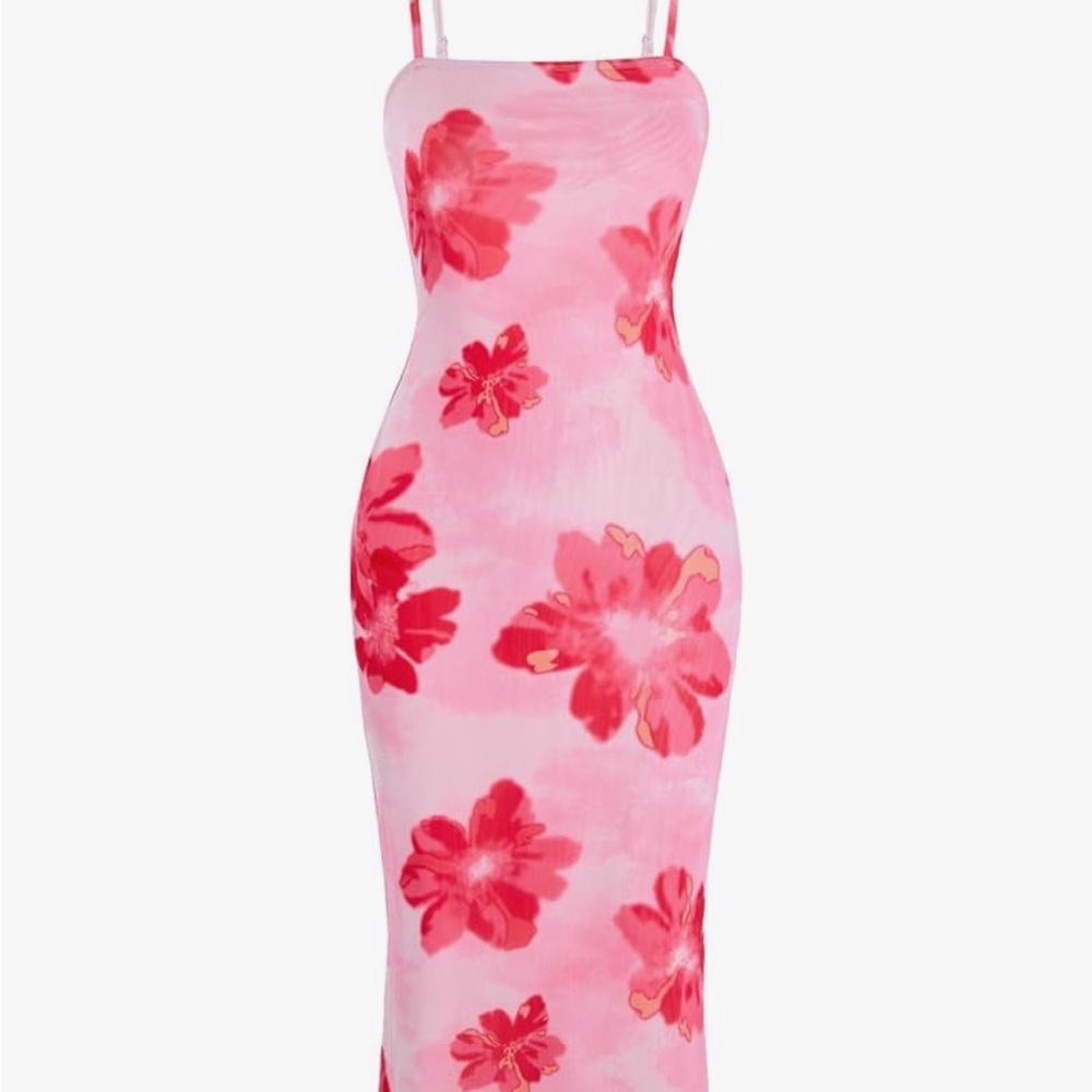 Floral Pink Maxi Dress